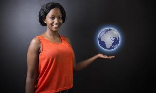 Globe showing Africa